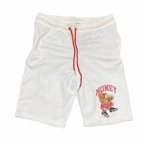 NEW RETRO LABEL men's 4s cement money shorts in white/red